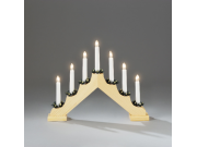 Konstsmide 7 Light Wooden Candlestick (natural finish)